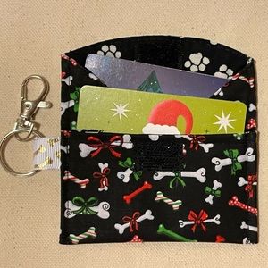 Red Pom Pom Christmas Card Holder Wallet 🦴 🐶